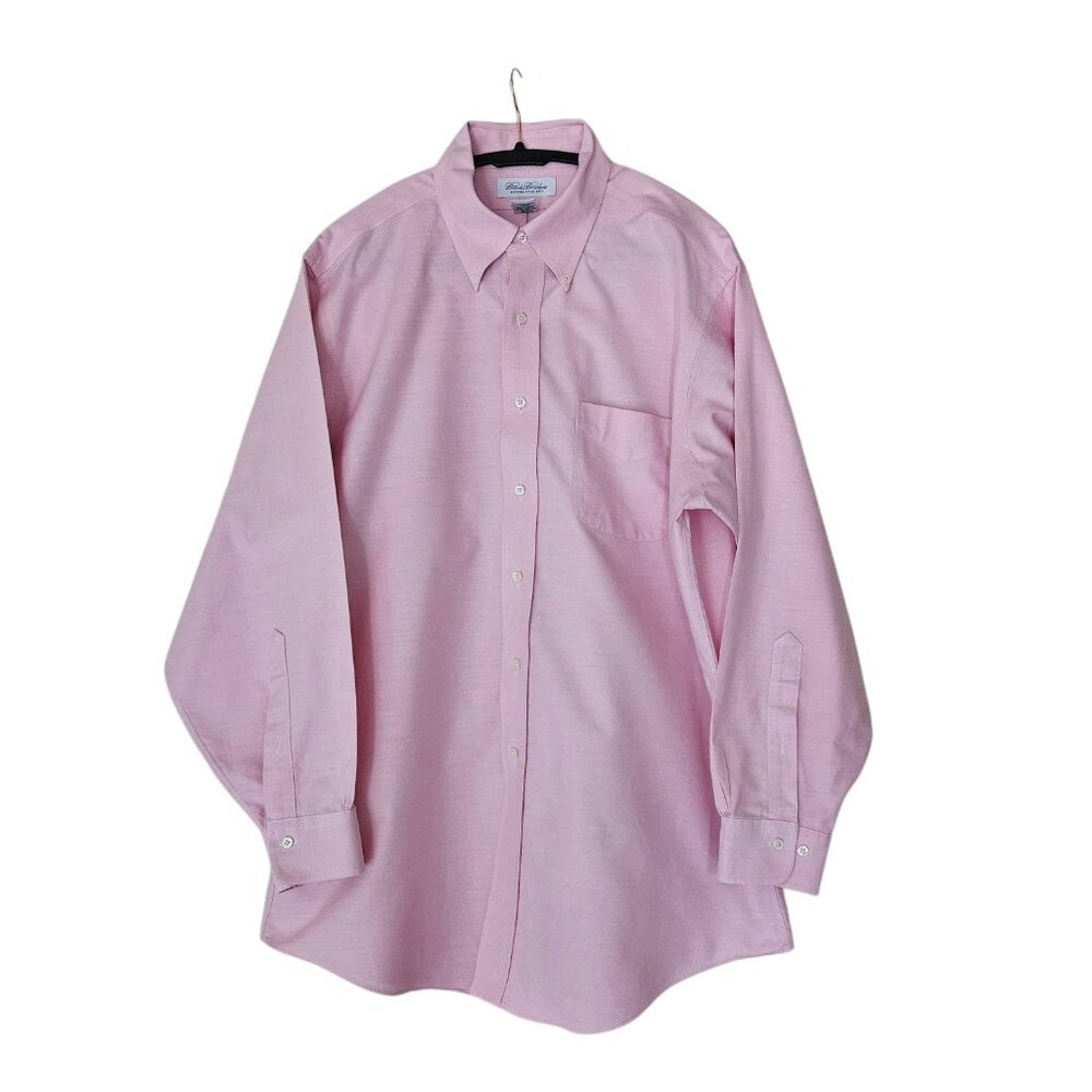 Brooks Brothers Men`s Pink Button down Collar long Sleeve Dress Shirt XL